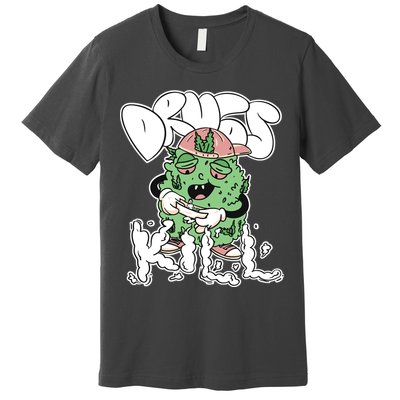 Drugs Kill Marijuana Bud Cartoon Premium T-Shirt