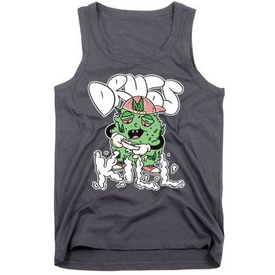 Drugs Kill Marijuana Bud Cartoon Tank Top