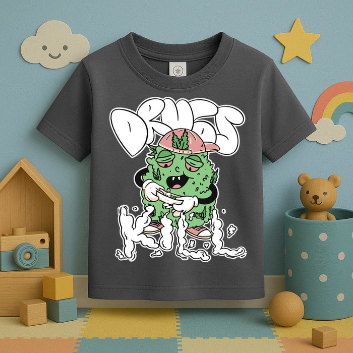 Drugs Kill Marijuana Bud Cartoon Toddler T-Shirt