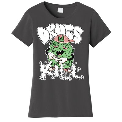 Drugs Kill Marijuana Bud Cartoon Women's T-Shirt