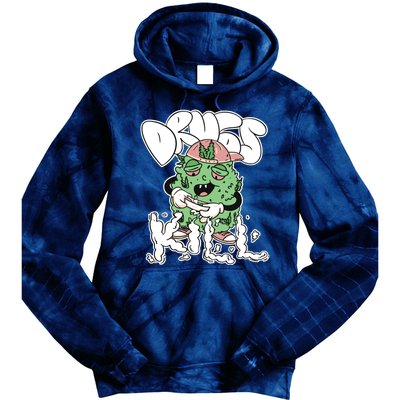 Drugs Kill Marijuana Bud Cartoon Tie Dye Hoodie