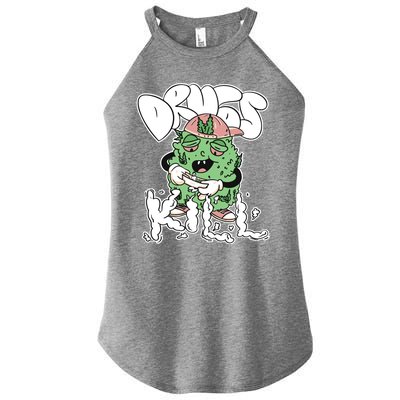 Drugs Kill Marijuana Bud Cartoon Women’s Perfect Tri Rocker Tank