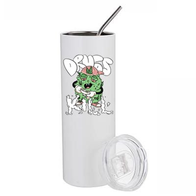 Drugs Kill Marijuana Bud Cartoon Stainless Steel Tumbler