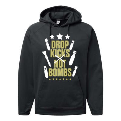 Drop Kicks Not Bombs Performance Fleece Hoodie