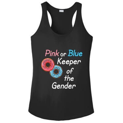 Donuts Keeper Of The Gender Baby Gender Reveal Party Shower Ladies PosiCharge Competitor Racerback Tank