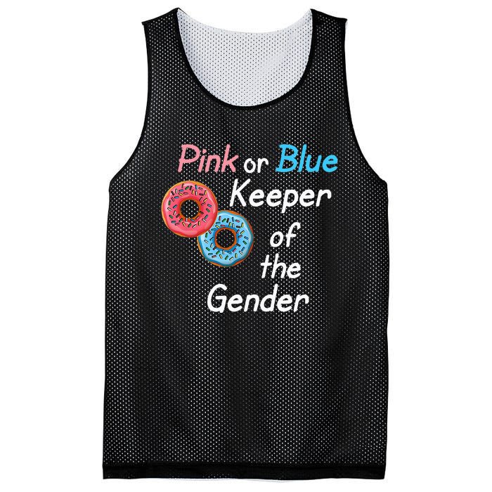 Donuts Keeper Of The Gender Baby Gender Reveal Party Shower Mesh Reversible Basketball Jersey Tank