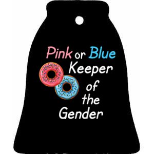 Donuts Keeper Of The Gender Baby Gender Reveal Party Shower Ceramic Bell Ornament