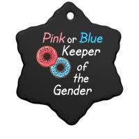 Donuts Keeper Of The Gender Baby Gender Reveal Party Shower Ceramic Star Ornament