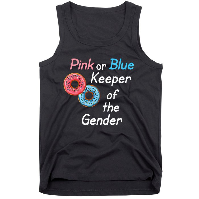 Donuts Keeper Of The Gender Baby Gender Reveal Party Shower Tank Top