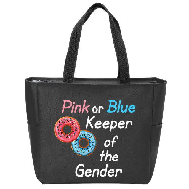 Donuts Keeper Of The Gender Baby Gender Reveal Party Shower Zip Tote Bag