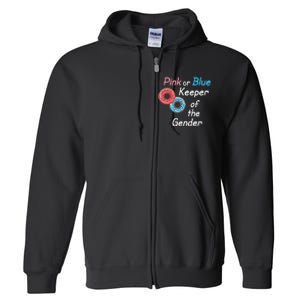 Donuts Keeper Of The Gender Baby Gender Reveal Party Shower Full Zip Hoodie