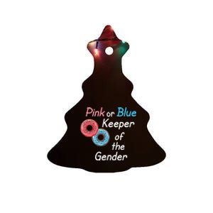 Donuts Keeper Of The Gender Baby Gender Reveal Party Shower Ceramic Tree Ornament