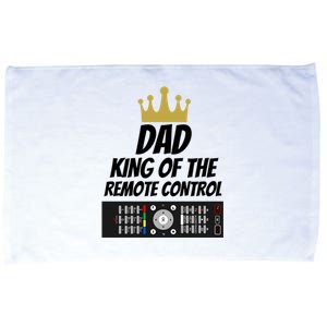 Dad King Of The Remote Control Great Gift Dad Joke Great Gift Funny Slogan Gift Microfiber Hand Towel