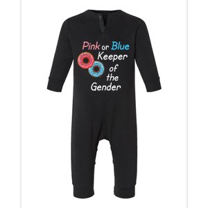 Donuts Keeper Ofthe Gender Baby Gender Reveal Party Shower Infant Fleece One Piece