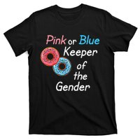 Donuts Keeper Ofthe Gender Baby Gender Reveal Party Shower T-Shirt