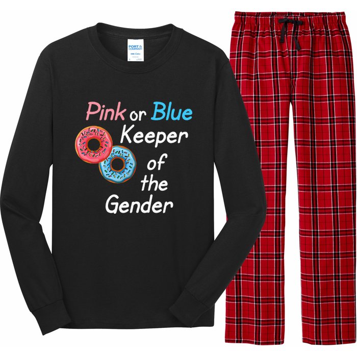 Donuts Keeper Ofthe Gender Baby Gender Reveal Party Shower Long Sleeve Pajama Set