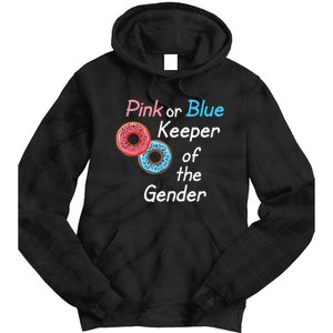 Donuts Keeper Ofthe Gender Baby Gender Reveal Party Shower Tie Dye Hoodie