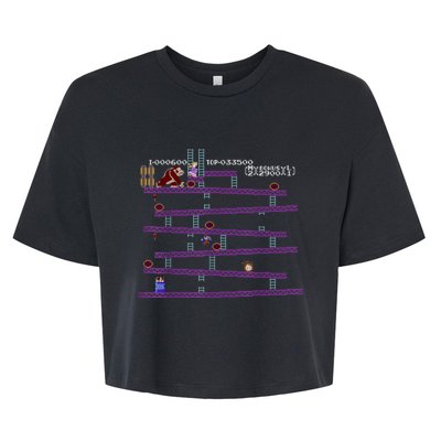 Donkey Kong Retro Arcade Game Screen Bella+Canvas Jersey Crop Tee