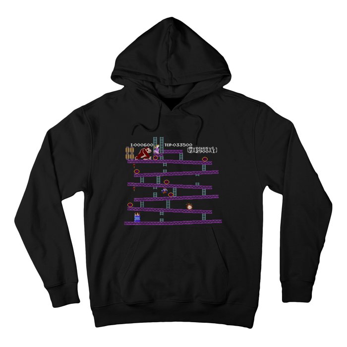 Donkey Kong Retro Arcade Game Screen Hoodie