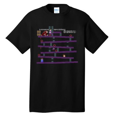 Donkey Kong Retro Arcade Game Screen Tall T-Shirt