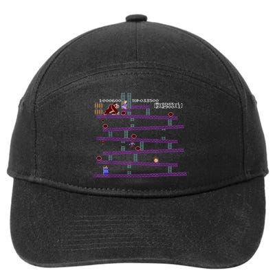 Donkey Kong Retro Arcade Game Screen 7-Panel Snapback Hat