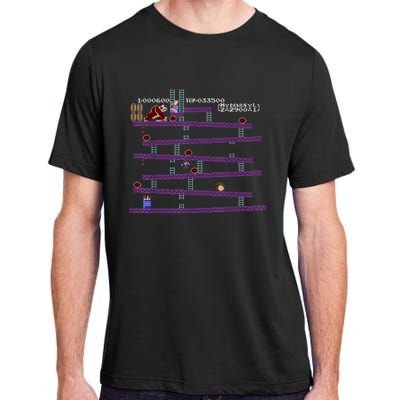 Donkey Kong Retro Arcade Game Screen Adult ChromaSoft Performance T-Shirt