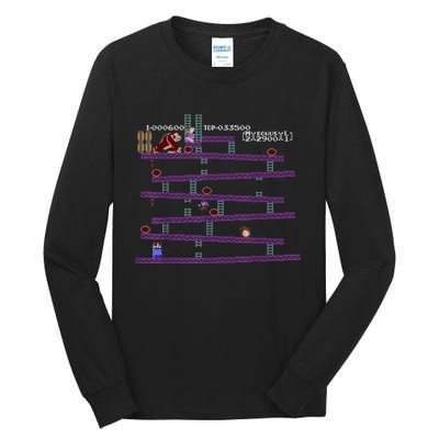 Donkey Kong Retro Arcade Game Screen Tall Long Sleeve T-Shirt