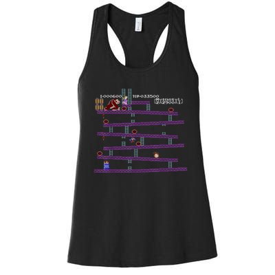 Donkey Kong Retro Arcade Game Screen Women's Racerback Tank