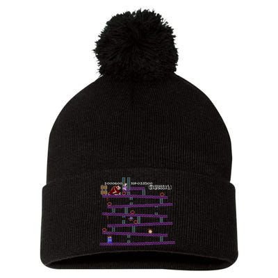 Donkey Kong Retro Arcade Game Screen Pom Pom 12in Knit Beanie