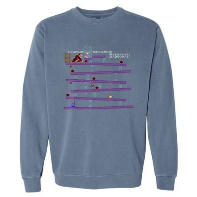 Donkey Kong Retro Arcade Game Screen Garment-Dyed Sweatshirt