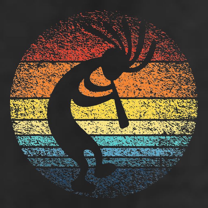 Dancing Kokopelli Southwestern USA Native American Symbol 7 Panel Mesh Trucker Snapback Hat