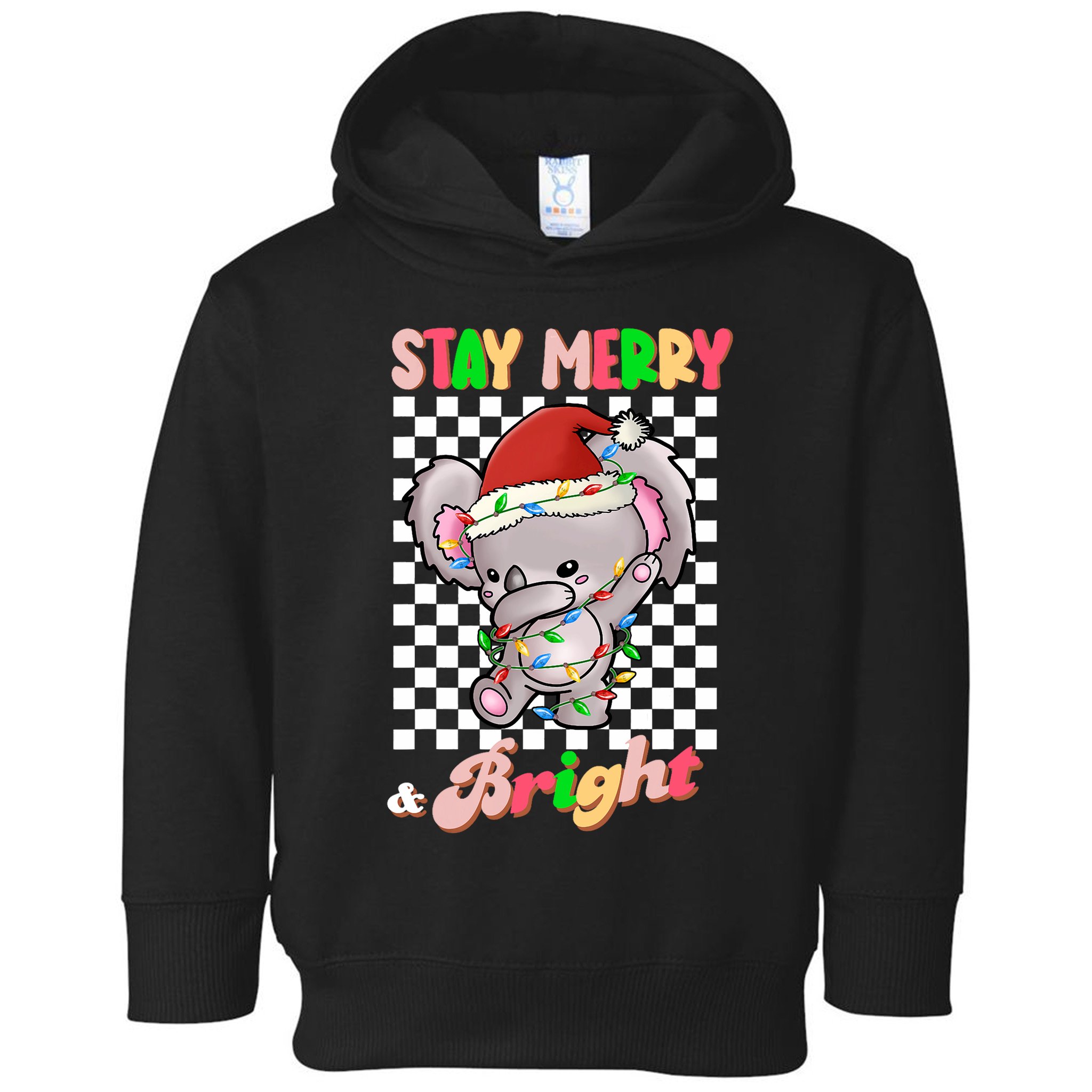 Dabbing Koala Stay Merry And Bright Groovy Christmas Xmas Toddler Hoodie
