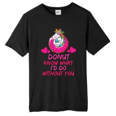 Donut Know What I'd Do Without You Unicorn Valentines Day Cute Gift Tall Fusion ChromaSoft Performance T-Shirt