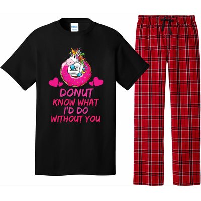 Donut Know What I'd Do Without You Unicorn Valentines Day Cute Gift Pajama Set