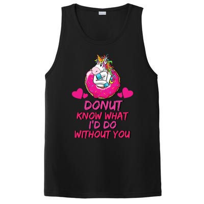 Donut Know What I'd Do Without You Unicorn Valentines Day Cute Gift PosiCharge Competitor Tank