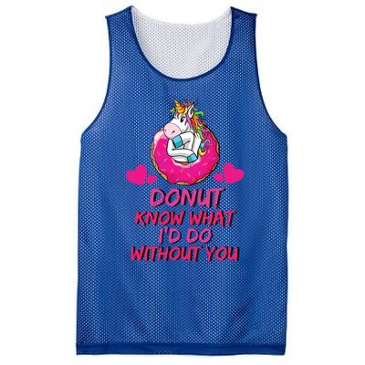 Donut Know What I'd Do Without You Unicorn Valentines Day Cute Gift Mesh Reversible Basketball Jersey Tank