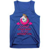 Donut Know What I'd Do Without You Unicorn Valentines Day Cute Gift Tank Top