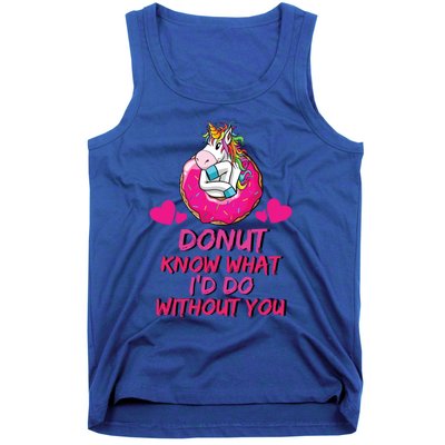 Donut Know What I'd Do Without You Unicorn Valentines Day Cute Gift Tank Top