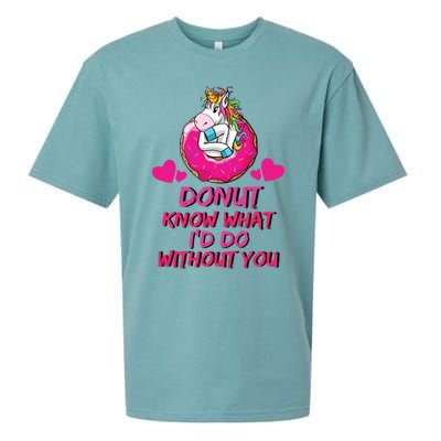 Donut Know What I'd Do Without You Unicorn Valentines Day Cute Gift Sueded Cloud Jersey T-Shirt