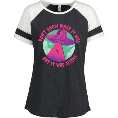 Don't Know What It Was But It Was Aliens Enza Ladies Jersey Colorblock Tee