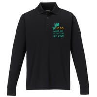 Dino Kindness Wake Up Be Awesome Be Kind Performance Long Sleeve Polo