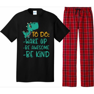 Dino Kindness Wake Up Be Awesome Be Kind Pajama Set