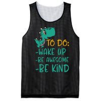 Dino Kindness Wake Up Be Awesome Be Kind Mesh Reversible Basketball Jersey Tank