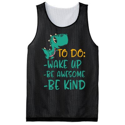 Dino Kindness Wake Up Be Awesome Be Kind Mesh Reversible Basketball Jersey Tank