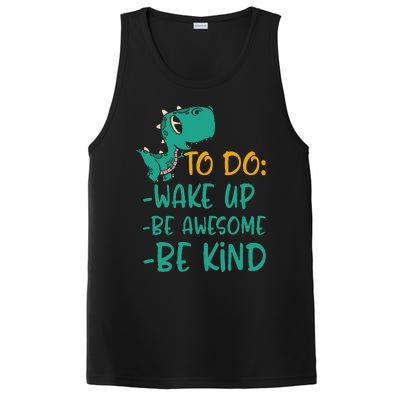 Dino Kindness Wake Up Be Awesome Be Kind PosiCharge Competitor Tank