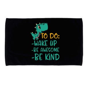 Dino Kindness Wake Up Be Awesome Be Kind Microfiber Hand Towel