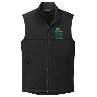 Dino Kindness Wake Up Be Awesome Be Kind Collective Smooth Fleece Vest