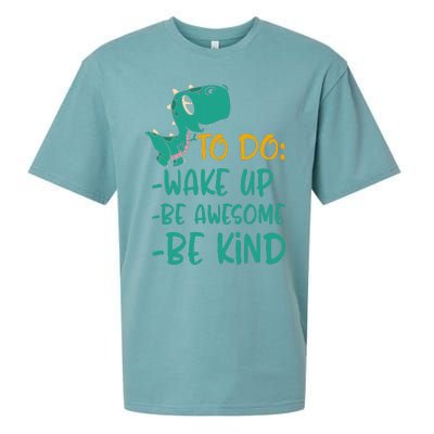 Dino Kindness Wake Up Be Awesome Be Kind Sueded Cloud Jersey T-Shirt