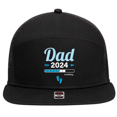 Dad Loading 2024 Father Pregnancy Birth Baby Daddy To Be 7 Panel Mesh Trucker Snapback Hat