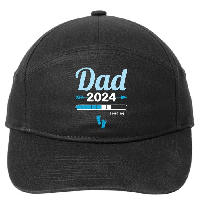 Dad Loading 2024 Father Pregnancy Birth Baby Daddy To Be 7-Panel Snapback Hat